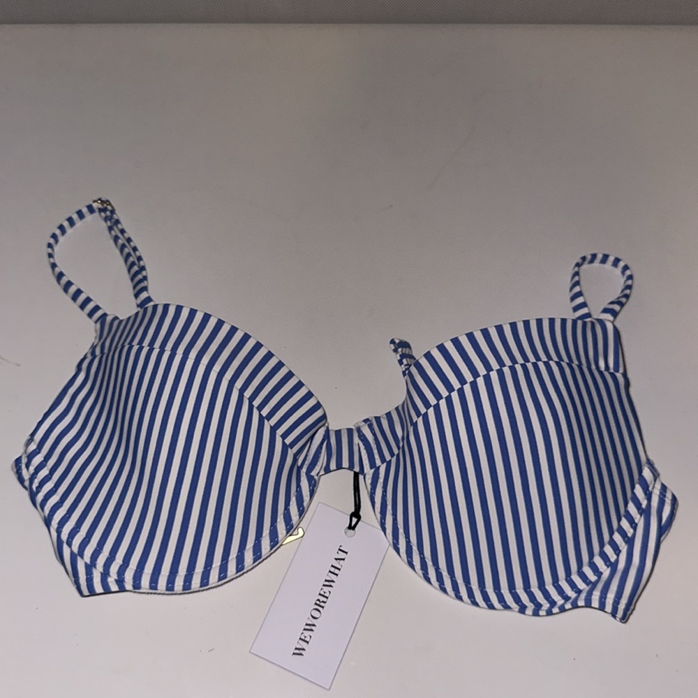 NWT WeWoreWhat Striped Bikini Top - L